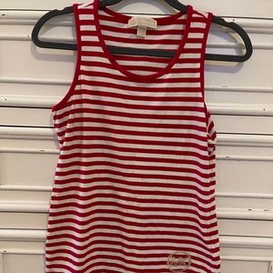 Michael Kors Red and White Striped Tank - Size Small